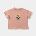 Embroidered T-Shirt for Girls - dusty rose - MEME