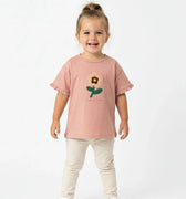Embroidered T-Shirt for Girls - dusty rose - MEME