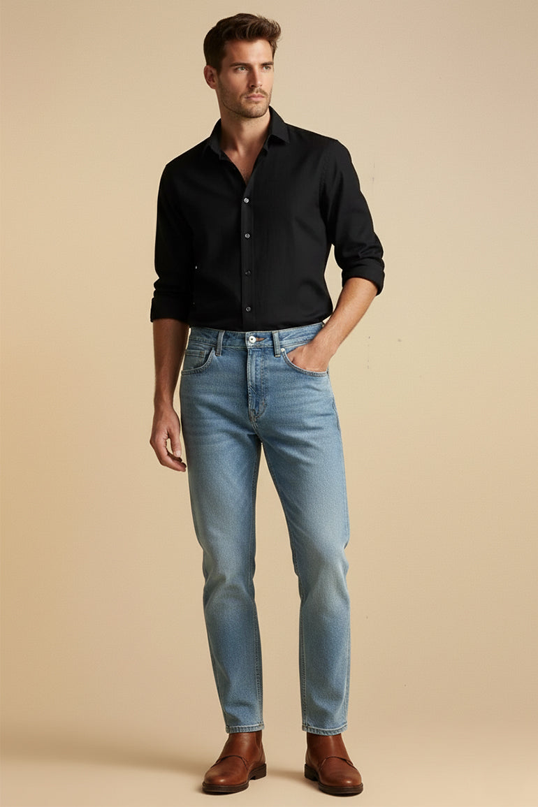 Slim Fit Jeans for Men - Light Blue