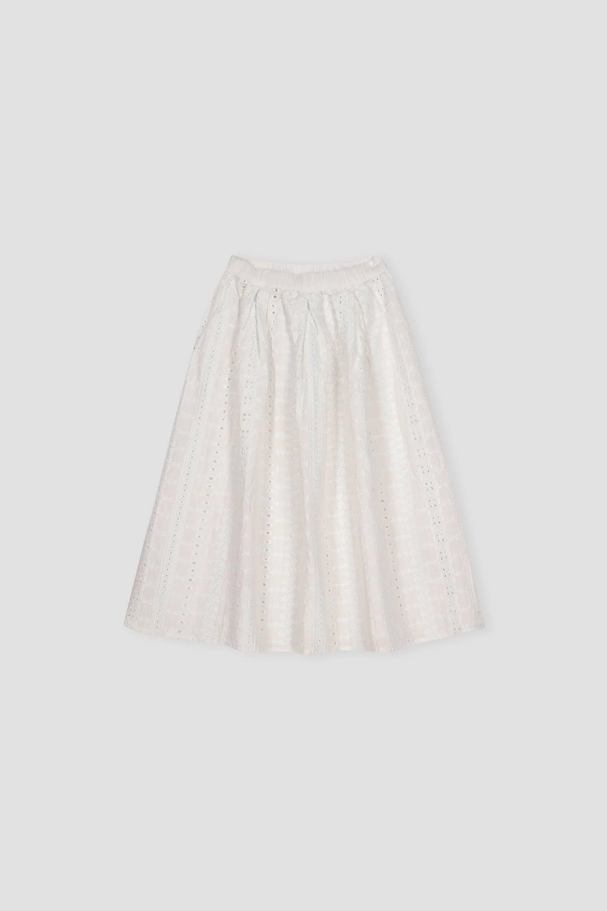 Embroidered Skirt For Girl - White