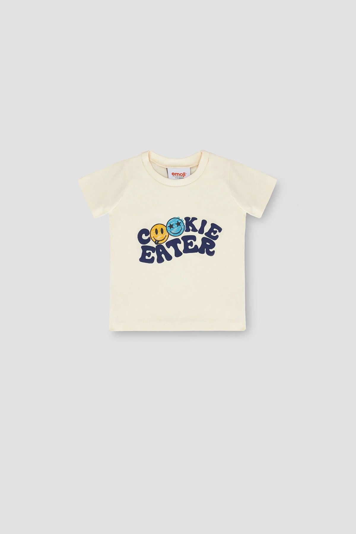 Emoji Illustrated T-Shirt For Baby Boy - Ecru