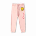 Emoji Jogger Pant For Girl - Pink Front Side