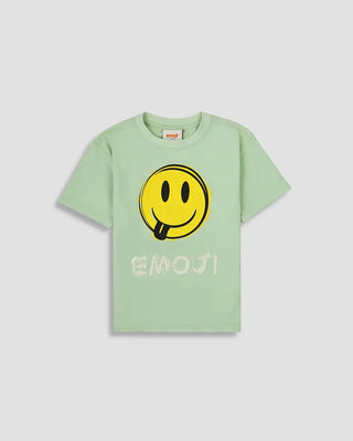 Emoji T-Shirt for Boy - Green Spring Rain Front Side