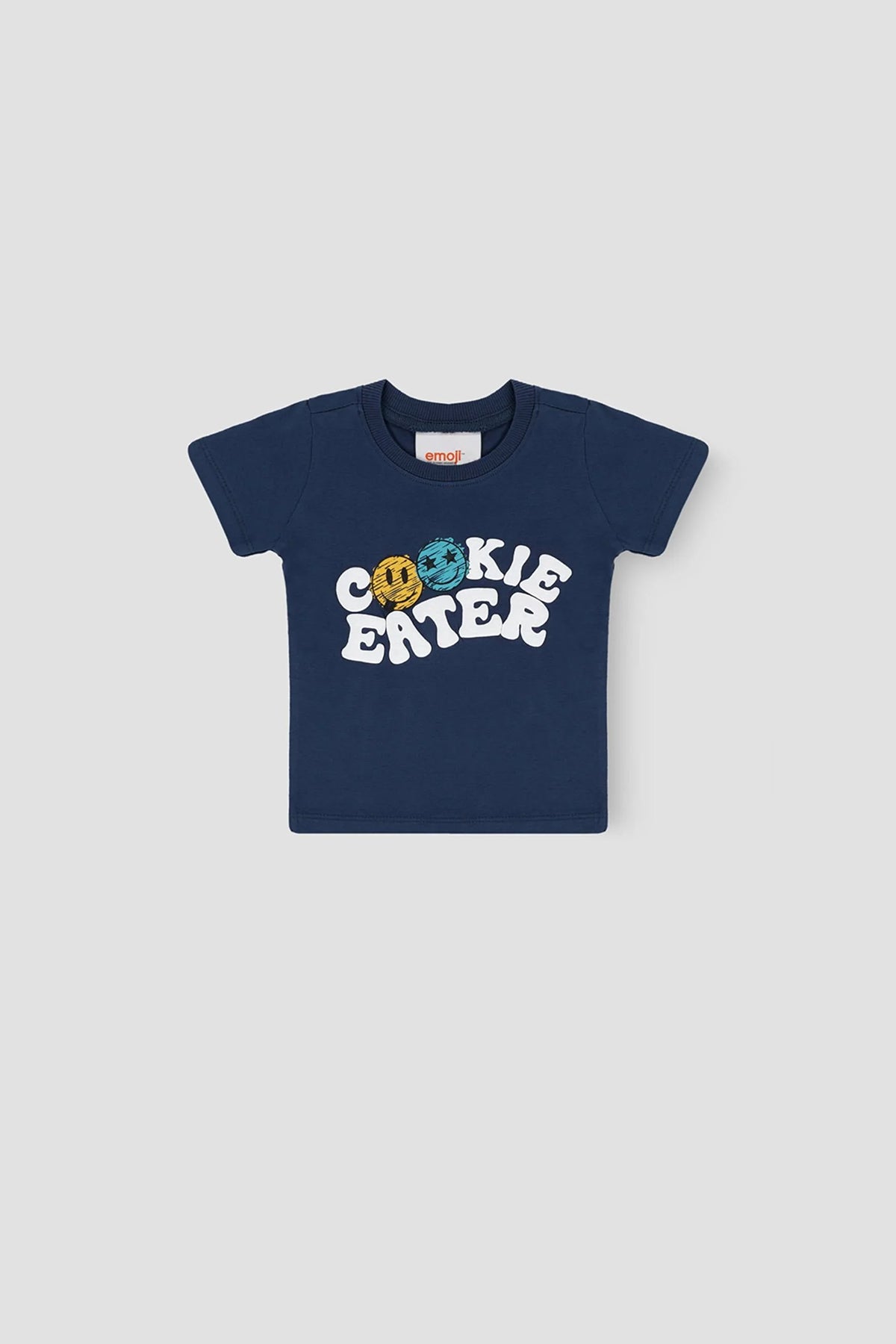 Emoji Typography T-Shirt For Baby Boy - Blue