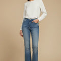 Flared Denim Jeans For Women - Light Blue - MEME