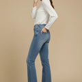 Flared Denim Jeans For Women - Light Blue - MEME