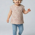 Floral Printed Cap Sleeve For Baby Girl - Yellow - MEME