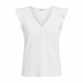 Flutter Sleeve V-Neck Top for Women - White - MEME