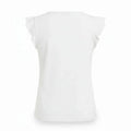 Flutter Sleeve V-Neck Top for Women - White - MEME