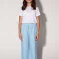 Floral Wide Leg Trouser For Girl - Blue Model Front Pose