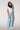 Floral Wide Leg Trouser For Girl - Blue Model Side Pose