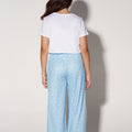 Floral Wide Leg Trouser For Girl - Blue Back Side