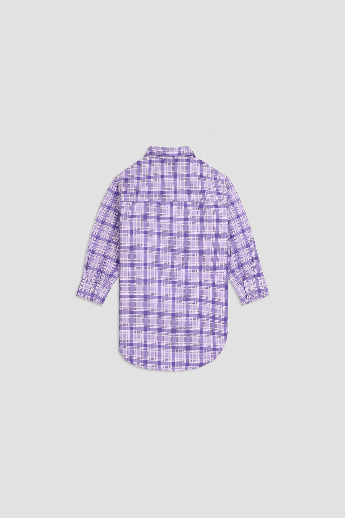 Button Down Check Shirt For Girl - PURPLE