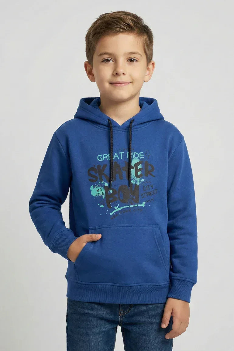 Graphic Hoodie For Boys -Blue - MEME