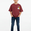Graphic T-Shirt for Boys - Maroon - MEME