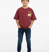 Graphic T-Shirt for Boys - Maroon - MEME