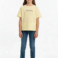 Graphic Cotton T-Shirt for Girls - Pale Banana - MEME