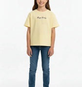 Graphic Cotton T-Shirt for Girls - Pale Banana - MEME
