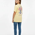 Graphic Cotton T-Shirt for Girls - Pale Banana - MEME