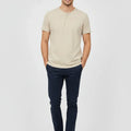 Crew Neck Basic T-Shirt For Men - Beige - MEME