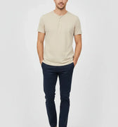 Crew Neck Basic T-Shirt For Men - Beige - MEME