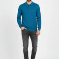 Polo Neck Sweater For Men - Peacock Blue - MEME