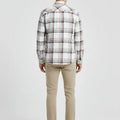 Check Button Down Shirt For Men - White - MEME