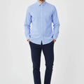 Stripe Shirt For Men - Mid Blue - MEME