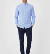 Stripe Shirt For Men - Mid Blue - MEME