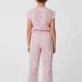 Printed Jumpsuit Dress For Girl - Pink - MEME