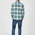 Check Button Down Shirt For Men - Green - MEME