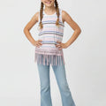 Stiped Tank Top For Girl - White - MEME