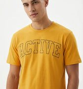 Typography T-Shirt For Men - Gold Yellow - MEME