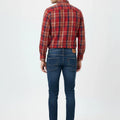 Check Button Down Shirt For Men - Red - MEME