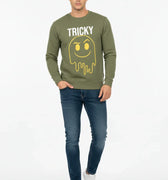 Printed Sweatshirt For Men - Deep Lichen - MEME