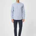 Mandarin Collar Shirt For Men - Light Blue - MEME