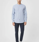 Mandarin Collar Shirt For Men - Light Blue - MEME