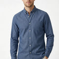 Texture Button Down Shirt For Men - Grey - MEME