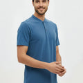 Henly Polo T-Shirt For Men - Blue - MEME