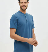 Henly Polo T-Shirt For Men - Blue - MEME