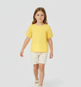Solid Blouse For Girl - Yellow - MEME