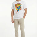 Superman Print T-Shirt For Men - White - MEME