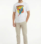 Superman Print T-Shirt For Men - White - MEME