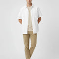 Solid Half Sleeve Shirt For Men - White - MEME