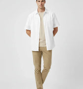 Solid Half Sleeve Shirt For Men - White - MEME