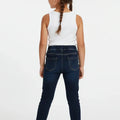 Dark Wash Denim Jegging For Girl - Dark Blue - MEME