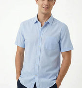Stripe Half Sleeve Shirt For Men - Blue Stripe - MEME