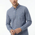 Texture Button Down Shirt For Men - Grey - MEME