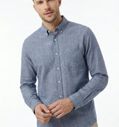 Texture Button Down Shirt For Men - Grey - MEME