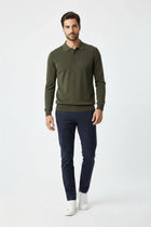 Polo Neck Sweater For Men - Rifle Green - MEME